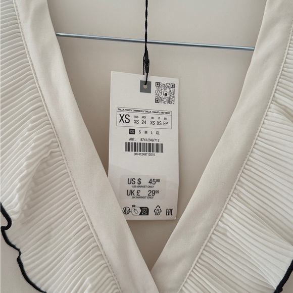 Zara Cream Ruffle Blouse - Picture 2 of 6